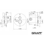 Graff Bateria natryskowa podtynkowa z przełącznikiem 3-drożnym - element zewnętrzny Chrom E-17031-LM37A-T