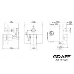 Graff Bateria natryskowa podtynkowa z przełącznikiem 2-drożnym - element zewnętrzny Chrom E-17040-LM46A-T