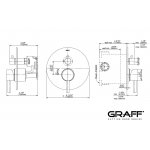 Graff Bateria natryskowa podtynkowa z przełącznikiem 2-drożnym - element zewnętrzny Chrom E-17021-LM57N-T