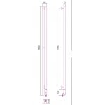    Sunerzha Nuance Grzejnik elektryczny łazienkowy 180x8,5   dwa haczyki czarna perła