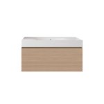 Rak Ceramika Zestaw DES Umywalka 101x46 biały połysk i Szafka UNO Joy scandinavian oak SETDESUNOWH100SOK