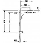    Duravit Zestaw prysznicowy ze zintegrowaną półką MinusFlow 1050 i termostatem prysznicowym chrom TH4382008005