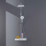    Duravit Zestaw prysznicowy ze zintegrowaną półką MinusFlow 1050 i termostatem prysznicowym chrom TH4382008005