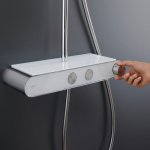    Duravit Zestaw prysznicowy ze zintegrowaną półką MinusFlow 1050 i termostatem prysznicowym chrom TH4382008005