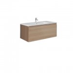 Rak Ceramika Zestaw Joy Umywalka 101x46 biały połysk i Szafka Uno Joy scandinavian oak SETJOYUNOWH100SOK