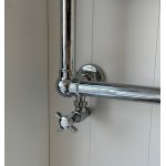 Galatea Design Retro Grzejnik wodny ścienny 74,8x49,8 z zaworami chrom GDAHC100CHR+GDAHC75CHR