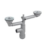 Rak Ceramika Jacklyn Zlewozmywak ceramiczny dwukomorowy z syfonem 80x50 biały połysk JACSET