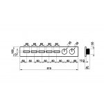 Gessi Hi-Fi Części zewnętrzne do mieszacza termostatycznego dla pięciu odrębnych funkcji, z przyciski włączania/wyłączania Chrom 63018.031
