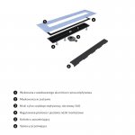 Omnires Lowifx Prysznicowy odpływ liniowy 600 mm Czarny LOWFIX60GBL