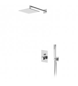 Bruma Escudo 2 Zestaw natryskowy podtynkowy z deszczownicą 200x200 mm i słuchawką prysznicową Chrom 1027661CR
