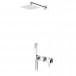 Bruma Escudo 2 Zestaw natryskowy podtynkowy z deszczownicą 250x250 mm ściennym i słuchawką prysznicową Chrom 1025701CR