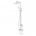 Bruma Escudo 2 Zestaw wannowo-natryskowy ścienny z deszczownicą 250x250 mm na ramieniu ruchomym i słuchawką prysznicową Chrom 1022651CR