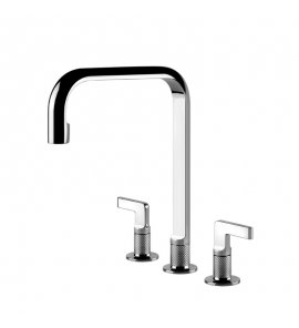 Gessi Inciso Bateria kuchenna 2-uchwytowa 3-otworowa Black Metal Brushed 58701.707