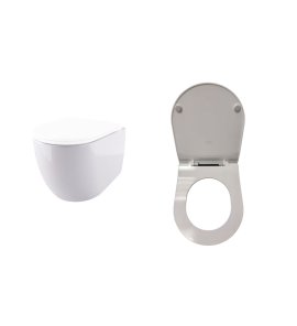 Hidra Tour 4.0 Miska wisząca bezrantowa z deską wolnoopadającą slim 52,5x36,5 cm biały połysk TUWR40.001+TUZQ40.001