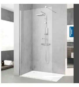 Novellini KALI Kabina Walk-In 87-90 cm Srebrna KALIH90-1B