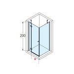 Novellini NH F Ścianka prysznicowa boczna 75 cm Czarny mat NHF75-1H