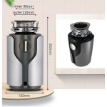   Galatea Design Młynek do zlewu chrom/czarny GD3800WGREY W MAGAZYNIE!!