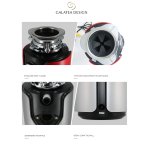   Galatea Design Młynek do zlewu chrom/czarny GD3800WGREY W MAGAZYNIE!!