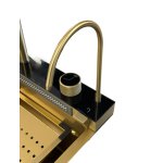      Galatea Design Modus S Zlew z wodospadem, dozownikiem, bateria 3-funkcyjną ZESTAW 75x46 wpuszczany Gold GDP31OR W MAGAZYNIE!!