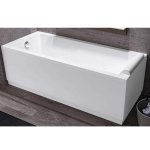 Novellini Calos 2.0 Wanna prostokątna do zabudowy 180x80 ze stelażem, zagłówkiem, przelewem oraz obudową biała C2218080C-A2A
