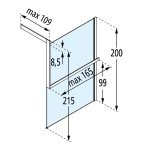 Novellini KUADRA H Frame zestaw z relingiem na ręcznik, mocowanie do ściany szklanej kabiny, lewy Czarny mat R80KUFRE10S-H