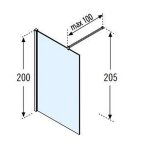 Novellini KUADRA H Kabina prysznicowa typu WALK-IN przyścienna 90 cm Czarny mat KUADH90-1H