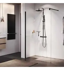 Novellini KUADRA H Kabina prysznicowa typu WALK-IN przyścienna 120 cm Inox KUADH120-1Z