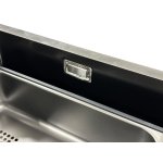      Galatea Design Modus E Zlew z wodospadem, dozownikiem, bateria 2-funkcyjną ZESTAW 75x45 wpuszczany gunmetal black GDP40GB WYPRZEDAŻ MAGAZYNOWA