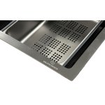      Galatea Design Modus E Zlew z wodospadem, dozownikiem, bateria 2-funkcyjną ZESTAW 75x45 wpuszczany gunmetal black GDP40GB WYPRZEDAŻ MAGAZYNOWA