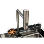      Galatea Design Modus E Zlew z wodospadem, dozownikiem, bateria 2-funkcyjną ZESTAW 75x45 wpuszczany gunmetal black GDP40GB WYPRZEDAŻ MAGAZYNOWA