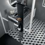 Novellini Półka wisząca do montażu na szybie Czarny mat R90AKFPO1290-H