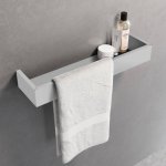 Novellini Uchwyt na ręcznik z półką 60x12 cm Biały mat R90AKFMPS60-U