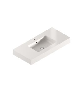 Cosentino Evita L Umywalka z blatem na wymiar, niecka 65x30 cm biały EvitaL6530