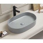   Galatea Design Bujur Umywalka 60x38 z korkiem klik-klak jasno szary mat/light grey matt GD78330DTMH W MAGAZYNIE!!