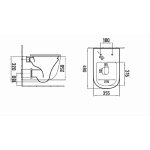      Galatea Design Bulatan Miska 49x35,5 z deską white/biały połysk GDB2361GW WYPRZEDAŻ MODELU!!