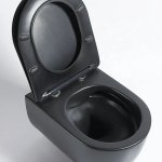      Galatea Design Bulatan Miska 49x35,5 z deską black matt/czarny mat GDB2361MB WYPRZEDAŻ MODELU!!