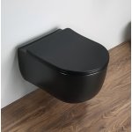      Galatea Design Bulatan Miska 49x35,5 z deską black matt/czarny mat GDB2361MB WYPRZEDAŻ MODELU!!
