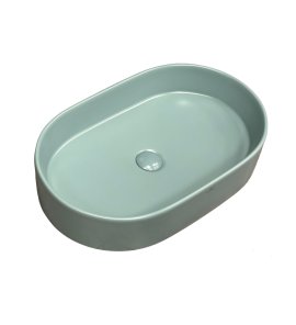   Galatea Design Bujur Umywalka 60x38 z korkiem klik-klak aloe mat/aqua green matt GD78330DTMLG W MAGAZYNIE!!