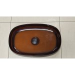   Galatea Design Paddle Umywalka stawiana na blat 58x38 Resinmood dark brown z korkiem klik-klak czarny mat GDFU2007DB W MAGAZYNIE!!
