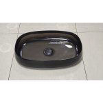   Galatea Design Paddle Umywalka stawiana na blat 58x38 Resinmood  black grey z korkiem klik-klak czarny mat GDFU2007GB W MAGAZYNIE!!