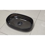   Galatea Design Paddle Umywalka stawiana na blat 58x38 Resinmood  black grey z korkiem klik-klak czarny mat GDFU2007GB W MAGAZYNIE!!
