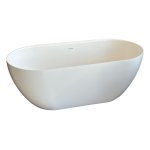 Galatea Design Arrezo Slim Wanna wolnostojąca 160x75 cm biały połysk z korkiem w kolorze wanny GWARS160.GPB.WH 