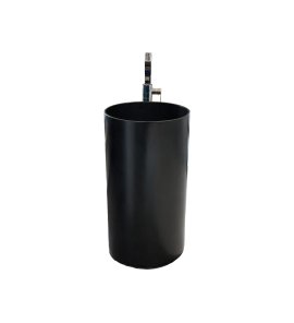 Galatea Design Besar Umywalka wolnostojąca Solid Surface ∅45 cm z korkiem klik klak czarny mat GD1598MB