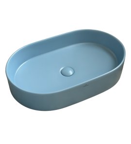   Galatea Design Bujur Umywalka 60x38 z korkiem klik-klak niebieski mat/blue matt GD78330DTML W MAGAZYNIE!!