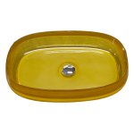   Galatea Design Paddle Umywalka stawiana na blat 58x38 apricot yellow z korkiem klik-klak chrom GDFU2007AY
