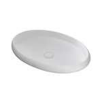 Oval Umywalka wpuszczana w blat owalna 60x40 cm biały mat z korkiem klik klak GD1155TMW