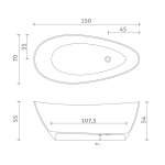 Inbalia Capri Wanna wolnostojąca 150x70 biały mat z korkiem klik klak chrom BTFS00100C00M110I