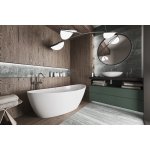 Inbalia Capri Wanna wolnostojąca 150x70 biały mat z korkiem klik klak chrom BTFS00100C00M110I