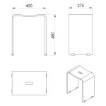 Sapho Trendy Taboret łazienkowy 40x48 przeźroczysty A211100