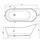 Galatea Design Volter Wanna 172x70 biały mat GWVOL172.GMB.WH